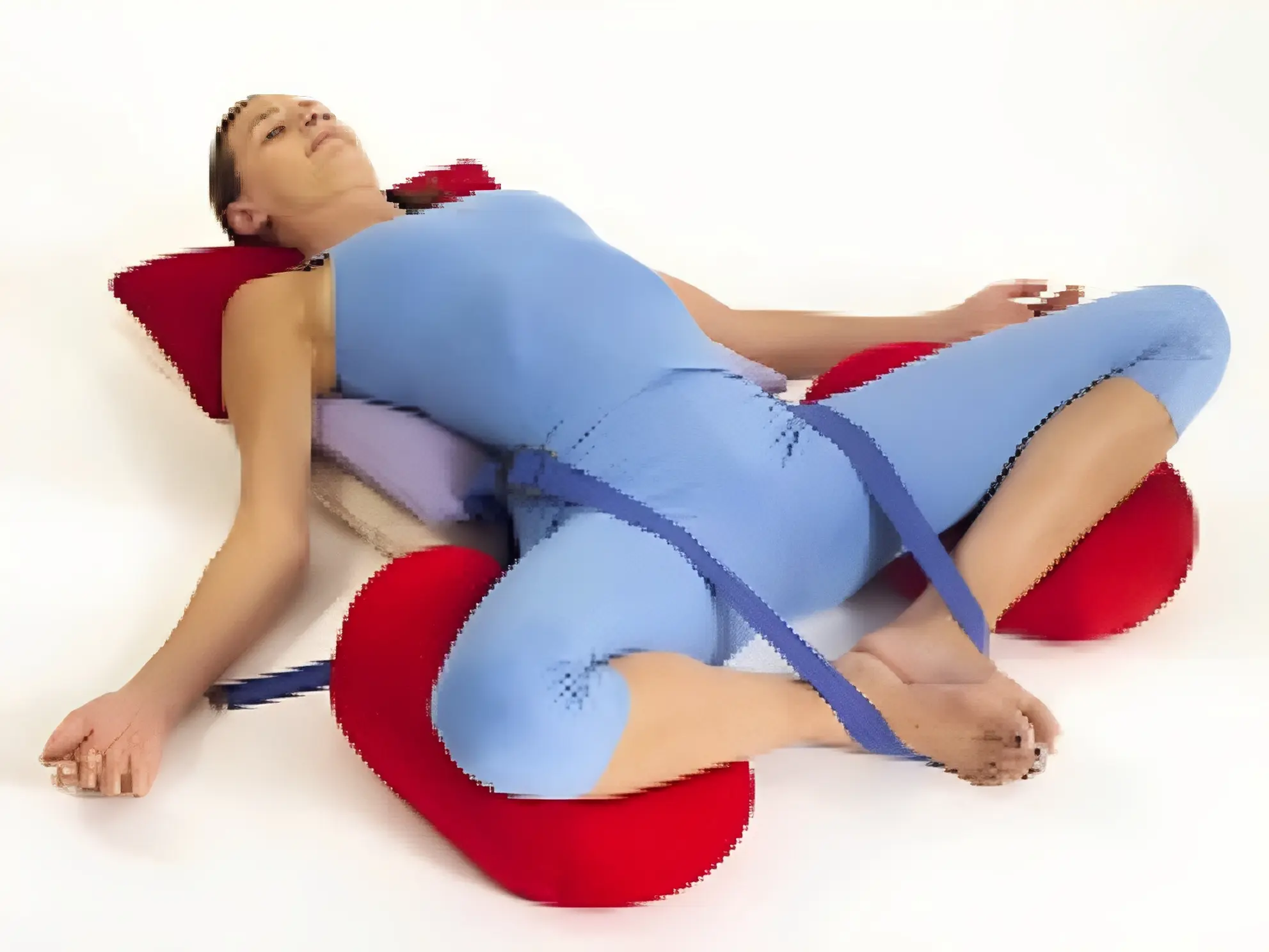 Relaxing yoga with props