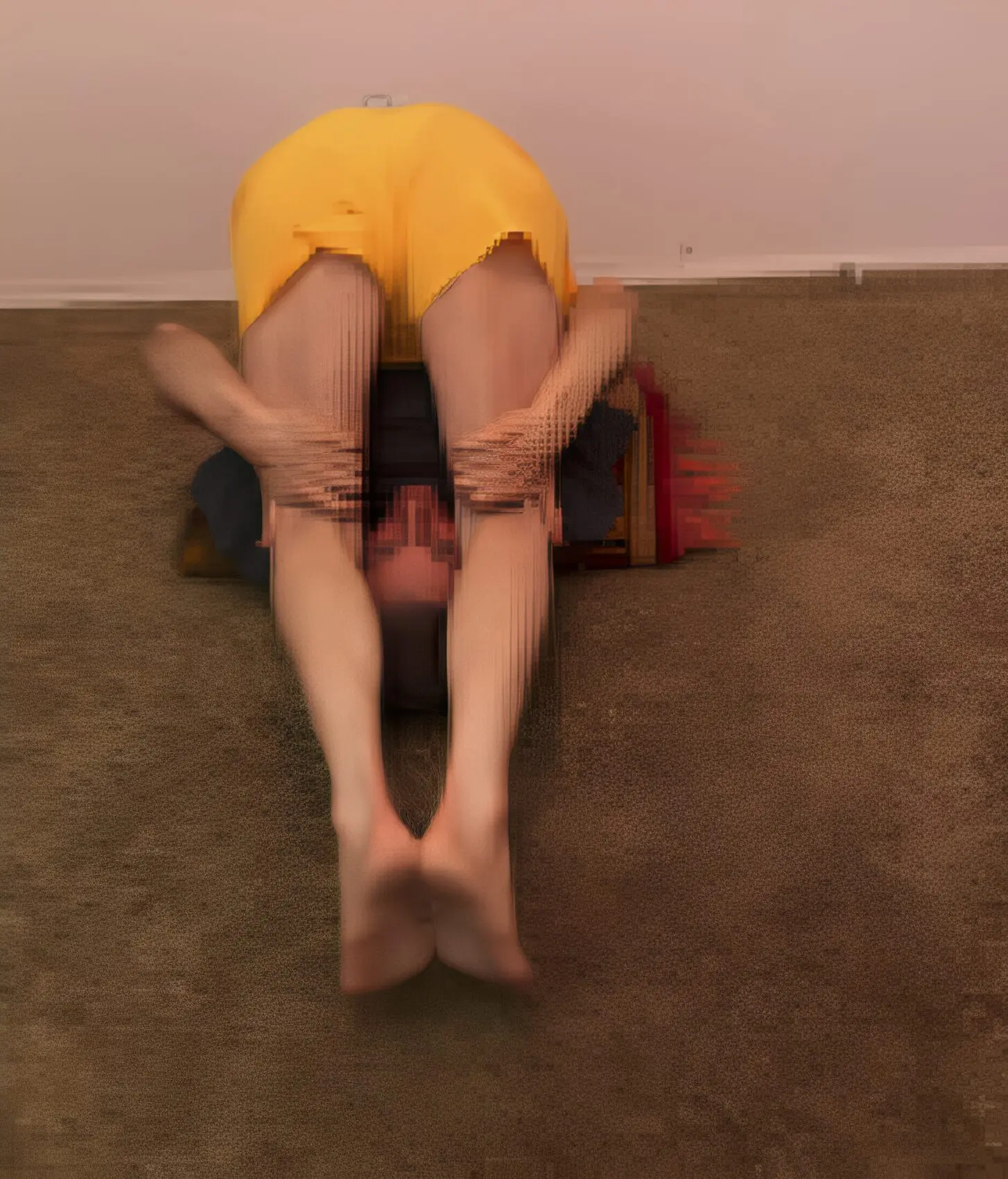 Person doing a yoga pose indoors