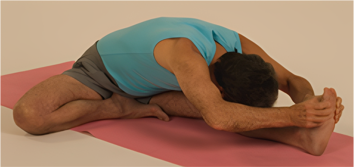 Person doing a hamstring stretch
