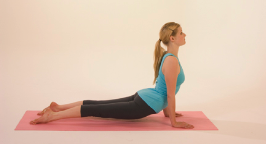 Yoga exercise on pink mat