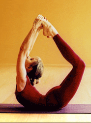 Yoga pose with legs raised