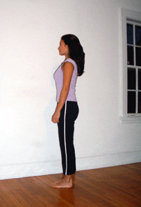 Jessica Vellela modeling Tadasana align=