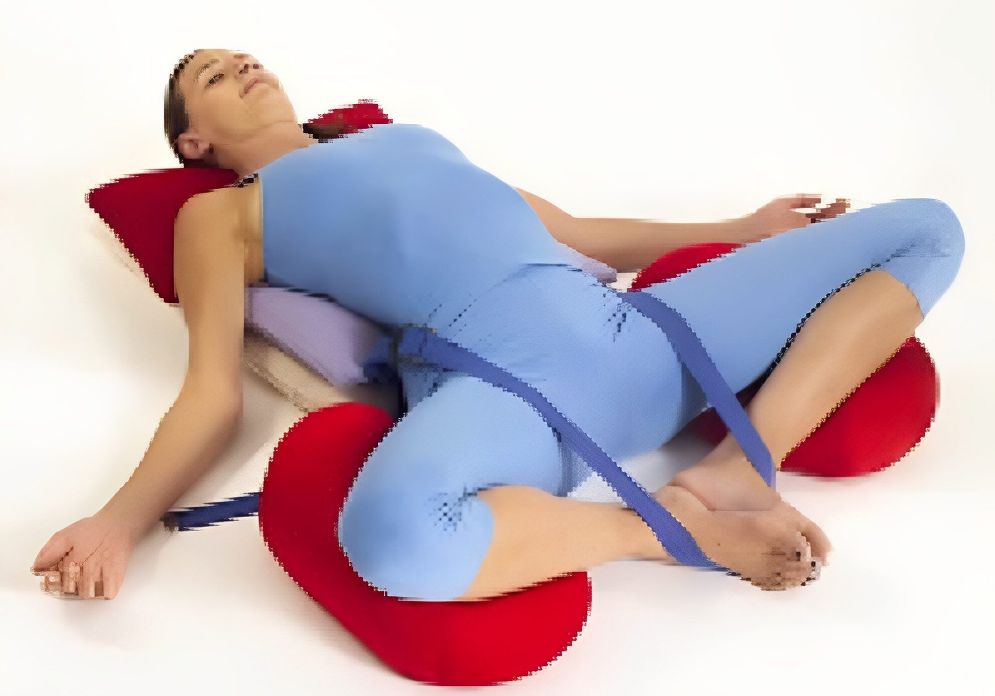 Relaxing yoga with props