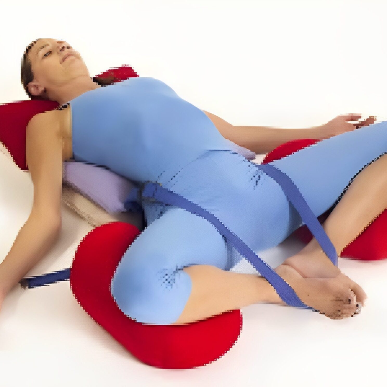 Relaxing yoga with props