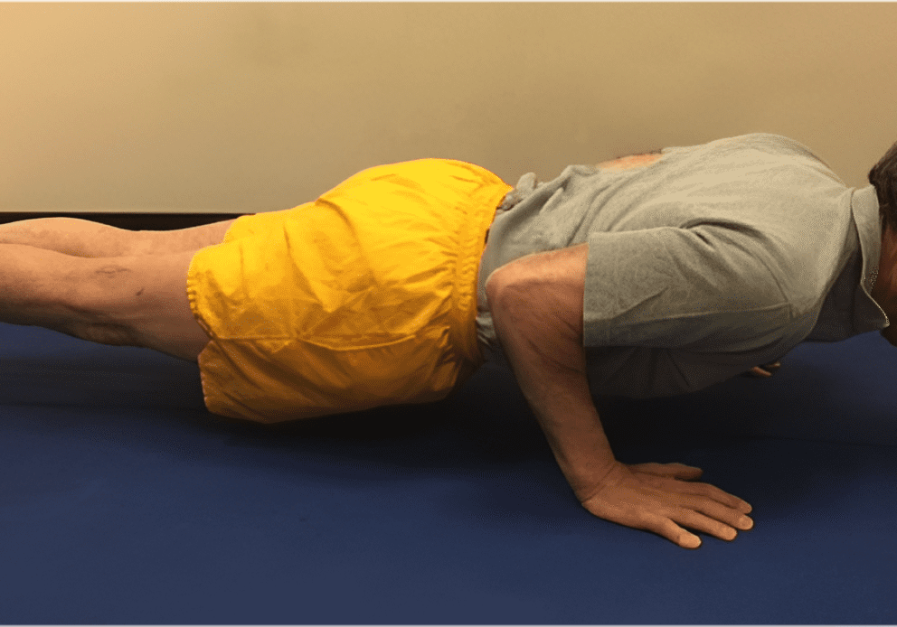 Side view of push-up exercise