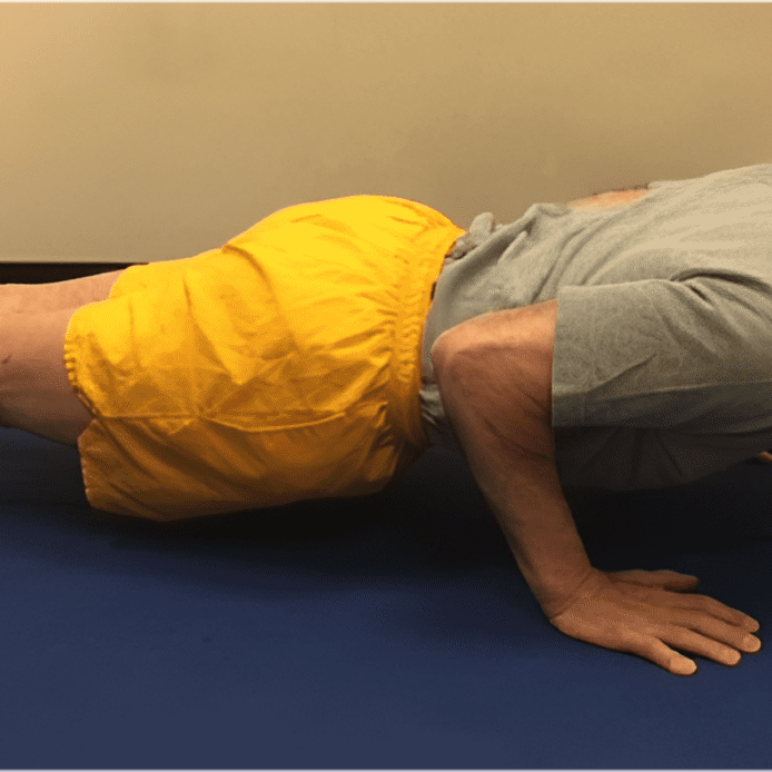 Side view of push-up exercise