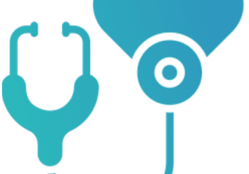 Blue heart and stethoscope illustration