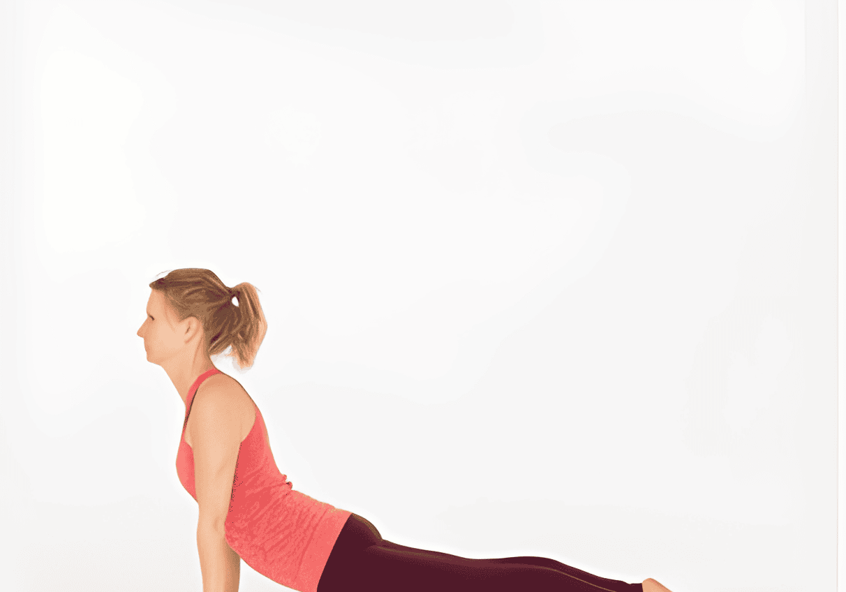 Person performing upward-facing dog yoga pose