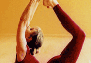 Yoga pose with legs raised