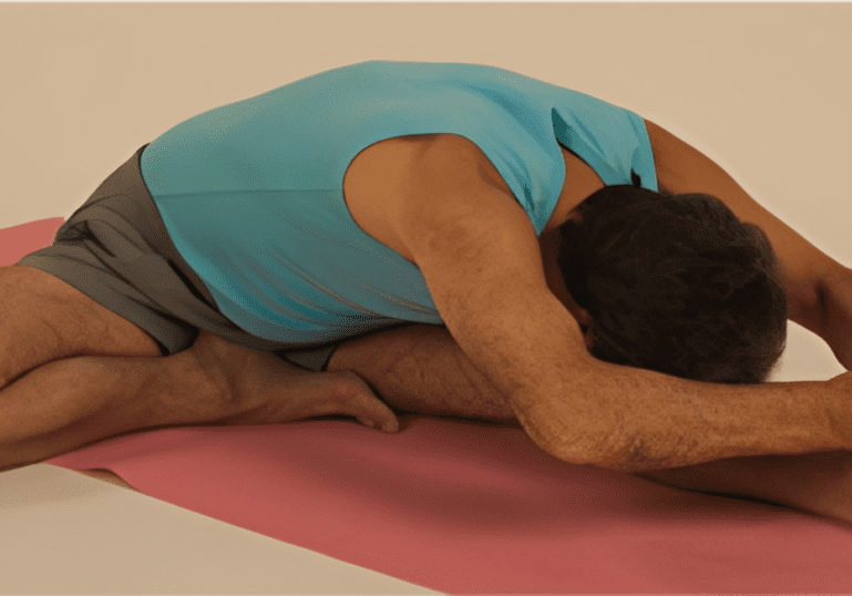 Person doing a hamstring stretch