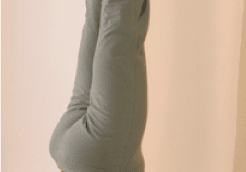Person doing supported yoga shoulder stand